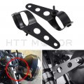 Side Mount Headlight Clamp Brackets For 34 To 46mm Fork Tubes Universal Motorcycle Billet Aluminum Black Mt299-006-bk1