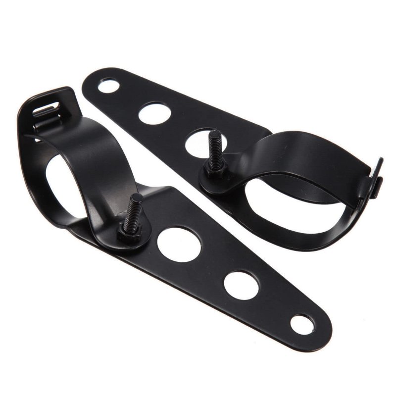 Side Mount Headlight Clamp Brackets For 34 To 46mm Fork Tubes Universal Motorcycle Billet Aluminum Black Mt299-006-bk1