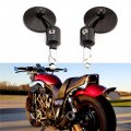 Universal Black Motorcycle Aluminum Rearview Side Mirrors 7 8 Bar End For Cafe Racer Bobber Cruiser Scooter Black 1