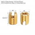 Uxcell Self Tapping Threaded Inserts 10pcs Inner M4-0 7 Outer M6 5x8 Brass Slotted Thread Repair Nuts