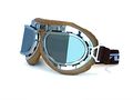 Crg Sports Vintage Aviator Pilot Style Motorcycle Cruiser Scooter Goggle T08 T08stn Smoke Lens Silver Frame Brown Padding 