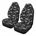 Ystardream Cartoon Dinosaur Print Front Seat Covers Full Set Of 2 For Women Men Animal Soft Bucket Protector Cushions Cute Fit 