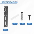 Straight Steel Flat Plate 2pcs 177x40mm Heavy Duty Mending With Holes Metal Reinforcement Mounting Joining Bracket Screws For