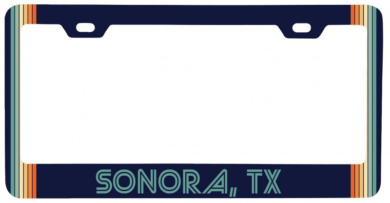 Sonora Texas Car Metal License Plate Frame Retro Design