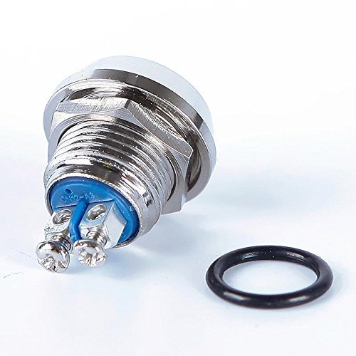 Round Momentary Metal Push Button Switch 12mm Dc 36v 2a With Screw Terminals Silver Panel Mount Normally Open Home0061