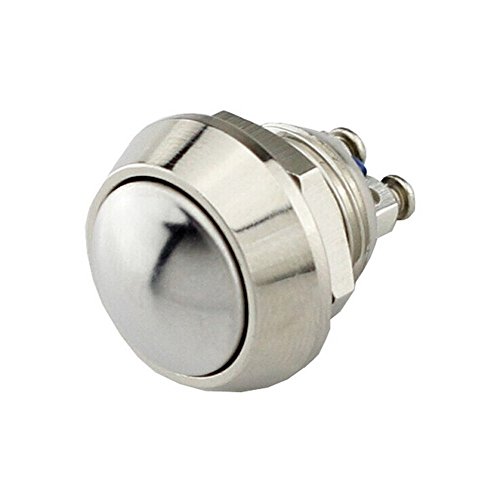 Round Momentary Metal Push Button Switch 12mm Dc 36v 2a With Screw Terminals Silver Panel Mount Normally Open Home0061