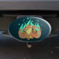 Kitsune Nine-tailed Fox Oval Tow Trailer Hitch Cover Plug Insert