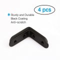 Uxcell 4pcs Angle Bracket Stainless Steel 50 X 50mm Black Corner Fastener L Shaped Right Brackets Protector Shelf Support For