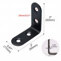 Uxcell 4pcs Angle Bracket Stainless Steel 50 X 50mm Black Corner Fastener L Shaped Right Brackets Protector Shelf Support For