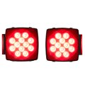 Recpro Trailer Tail Light Kit 12v Subermersible Square Led Red Pair Set Stop Turn Brake Rear For Boatss Utility Trailer Rv