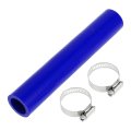 1 Set 25mm 0 98 Id 0mm 7 87 Length 0 Degree Blue Car Silicone Hose With Clamps Coolant Universal 