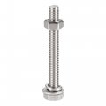 Uxcell M6 X 50mm Hex Head Screws Bolts Nuts Flat Lock Washers Kits 304 Stainless Steel Fully Thread Hexagon 6 Sets