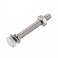 Uxcell M6 X 50mm Hex Head Screws Bolts Nuts Flat Lock Washers Kits 304 Stainless Steel Fully Thread Hexagon 6 Sets