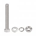 Uxcell M6 X 50mm Hex Head Screws Bolts Nuts Flat Lock Washers Kits 304 Stainless Steel Fully Thread Hexagon 6 Sets