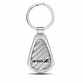 Ipick Image Made Clear Dome Real Silver Carbon Fiber Chrome Metal Teardrop Key Chain With Logo For Nissan 370z