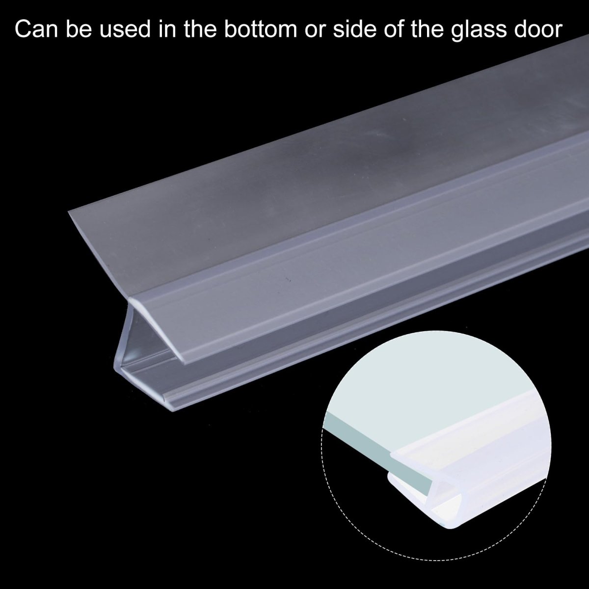 Shower Door Side Seal H-type Sweep For 3 8 Glass 47 Long 15 7 X Pcs Section Segmented Frameless Strip Stop Leaks Clear