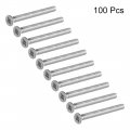Uxcell M3x35mm Flat Head Machine Screws Phillips Cross Screw 304 Stainless Steel Fasteners Bolts 100pcs