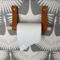 Keyaiira Toilet Paper Holder Kit Leather With Wood Dowel Walnut Or Birch Simple Loo Roll Minimalist Strap Hooks Rustic Bathroom 