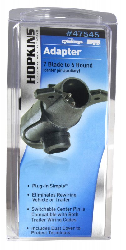 Hopkins 47545 Endurance Flex-coil 7 Rv To 6 Pole Round Adapter
