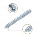 Uxcell M6x60mm Hanger Bolts 12pcs 31mm Wood Dowel Screw Self-tapping With M6x24mm Threaded Insert Nuts Interface Hex Socket