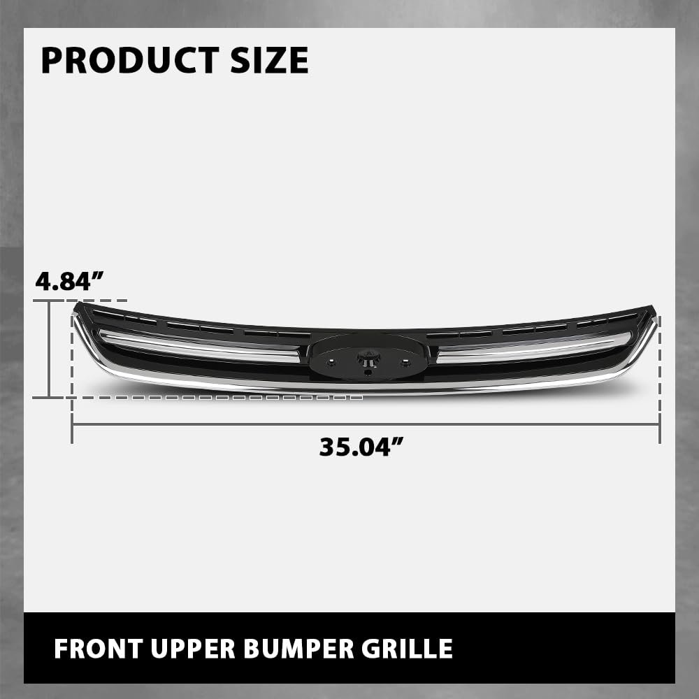 Front Upper Bumper Grille With Chrome Molding For Ford Escape 2013 2014 2015 2016 Cj5z8200dd Fo1200541 Cj5z-8200-dd Black