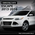 Front Upper Bumper Grille With Chrome Molding For Ford Escape 2013 2014 2015 2016 Cj5z8200dd Fo1200541 Cj5z-8200-dd Black