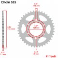 Caltric Rear Wheel Chain Sprocket Compatible With Kawasaki Zx-9r Ninja Zx900 2002 2003 41 Teeth