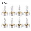 Uxcell Mirror Screws Decorative Caps Cover Nails Brushed Stainless Steel 14mm 8pcs