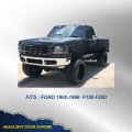 G-plus Grille Headlight Door Bezel Chrome Set Compatible With 1992-1996 Bronco 1992-1997 Ford F150 F250 F350trim Passenger