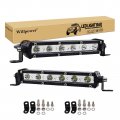 Willpower Auxtings 2x 7 Inch 30w Single Row Led Light Bar Low Profile Ultra Thin Slim Mini Spot Beam Off Road Driving Lights