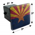 Rustic Arizona State Flag Distressed Usa Tow Trailer Hitch Cover Plug Insert