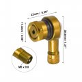 X Autohaux Pair Gold Tone Aluminum Alloy 90 Degree Universal Motorcycle Wheel Rim Vacuum Tire Valve Stems Caps 11 3mm