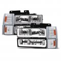 Tlaps 7422438555571 For 1994-2000 Gmc C10 C K Pickup Truck Sierra Suburban Yukon Drl Led Strip Bar Chrome Housing Headlights 