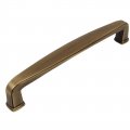 Cosmasa 4392-160bab Brushed Antique Brass Modern Cabinet Hardware Handle Pull 6-5 16 Inch 160mm Hole Centers 15 Pack 