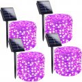 Purple Halloween Solar String Lights Outdoor 4 Pack 400 Led Waterproof Twinkle Fairy 8 Modes Copper Wire For Garden And Patio 