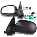Black Driver Side View Mirror Textured With Power Adjustment Manual Folding Heated Compatible For 2002-2006 Chevrolet