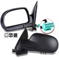 Black Driver Side View Mirror Textured With Power Adjustment Manual Folding Heated Compatible For 2002-2006 Chevrolet