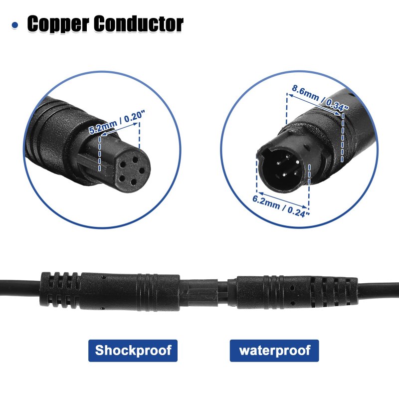 5 Pin 3 28ft Dash Cam Rear View Backup Camera Cable Reverse Car Recorder Cord Pcs