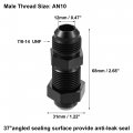X Autohaux Car Straight Bulkhead Fuel Fitting 10an Male To Flare Union Adapter Black