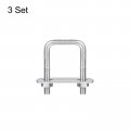 Uxcell Square U-bolts 3 Sets 27mm 1 06 Inner Width 50mm Length M6 304 Stainless Steel U Clamp Bolt With Nuts And Plates For