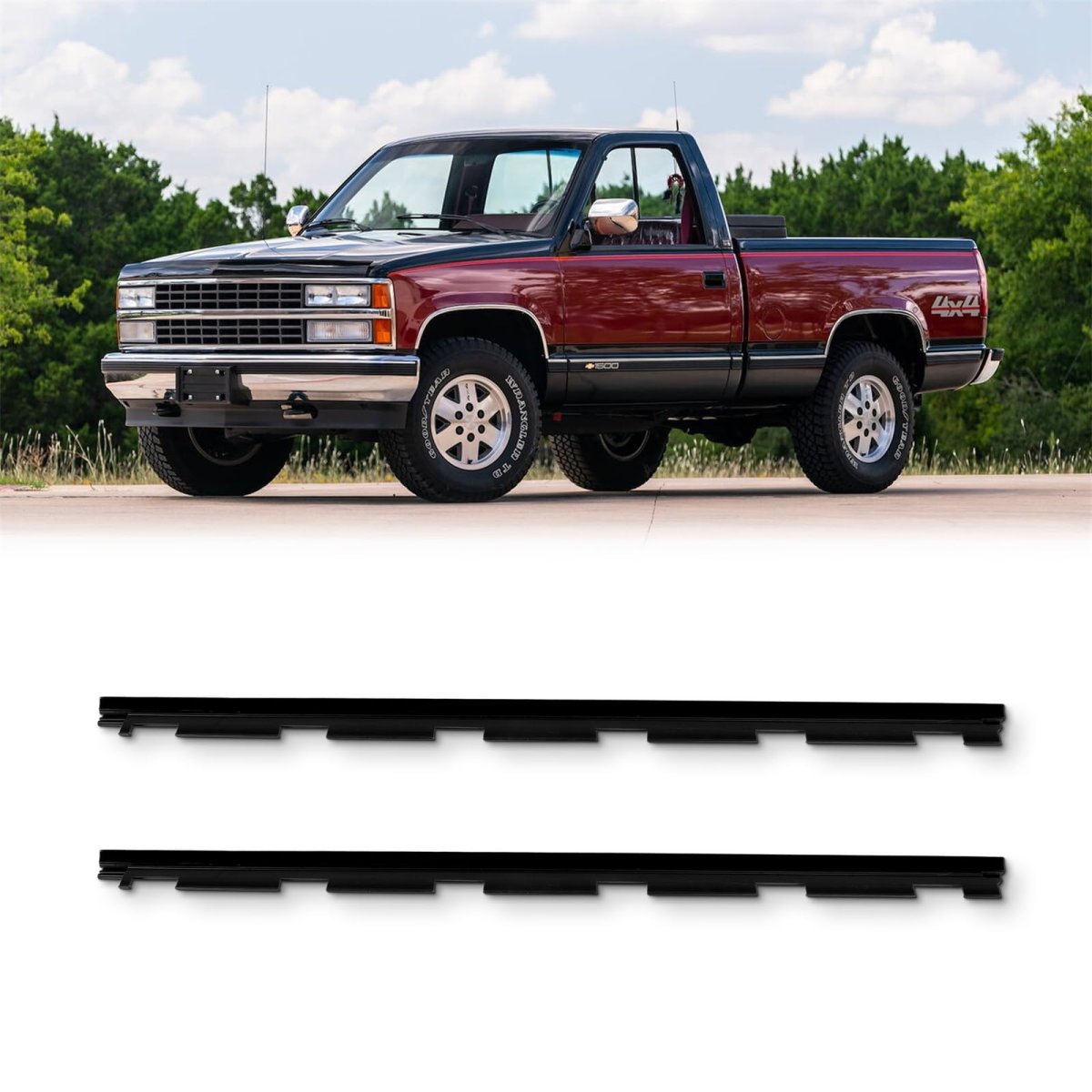 2pcs Window Molding Trim For 1988 2000 Chevrolet C1500 Gmc C2500 Black Weatherstrip Seal Belt 15991405 15991406 Noise And Leak
