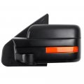 Towing Mirror For 2004-2014d For F-150 Series Truck Pickup Tow With Power Adjusted Heated No Turn Signal Light Black Housing