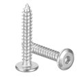 M5 X 30mm 100 Pack Flat Round Socket Head Screws Stainless Steel Self Tapping Full Thread Hex Cap Bolt For Wood Furniture 