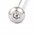 Uxcell M3 X 35mm Full Thread Button Head Socket Cap Screw Silver Tone 25 Pcs
