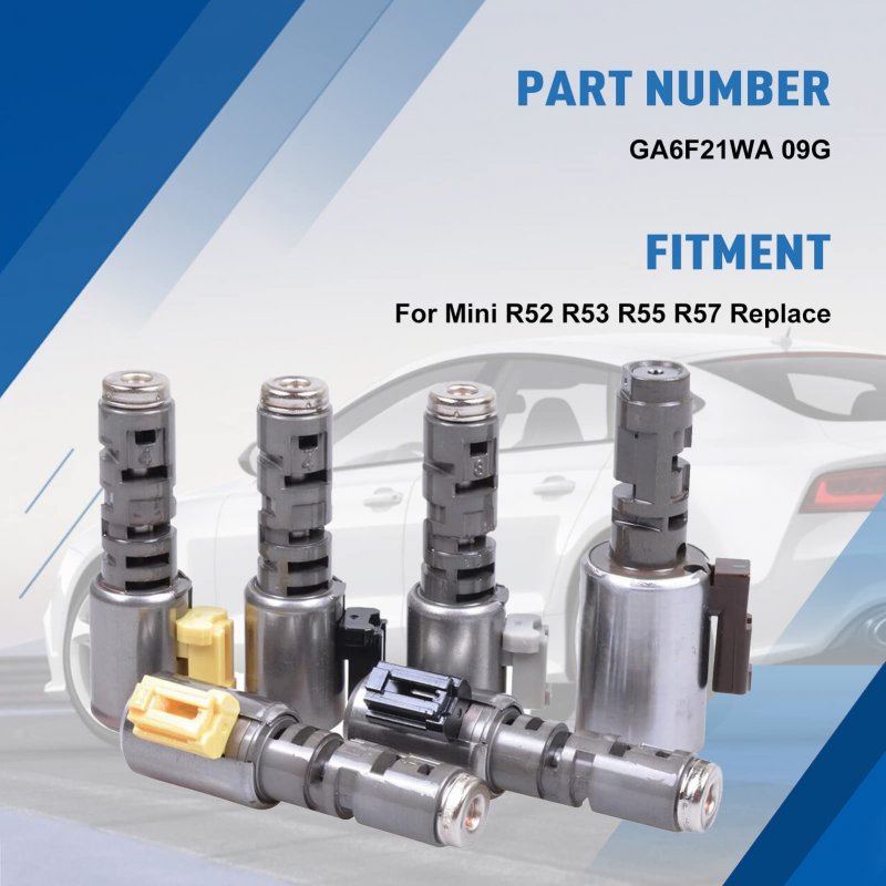 Fiwary Automatic Transmission Solenoid Kit 6pcs Fits For Mini R52 R53 R55 R57 Replace Oe Ga6f21wa 09g