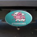 Cute Kawaii Strawberry Milk Cow Oval Tow Trailer Hitch Cover Plug Insert