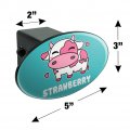 Cute Kawaii Strawberry Milk Cow Oval Tow Trailer Hitch Cover Plug Insert