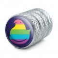 Rainbow Striped Peep Tire Rim Wheel Aluminum Valve Stem Caps