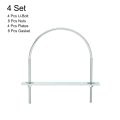 Round U-bolts 4 Set 142mm Inner Width 186mm Length M6 Zinc-plated Carbon Steel U Clamp Bolt With Nuts And Plates For Boat