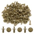 50 Pcs Beige 6mm Hole Plastic Rivet Auto Door Trim Panel Retainer Clips